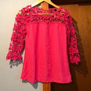 Pink lace blouse